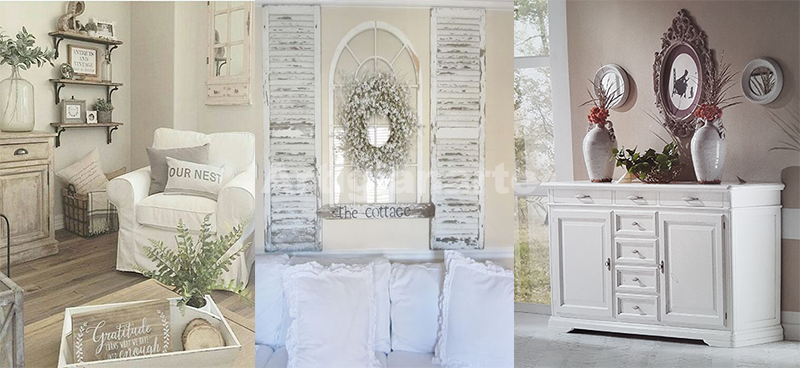 Straordinari Mobili per un soggiorno shabby chic da favola